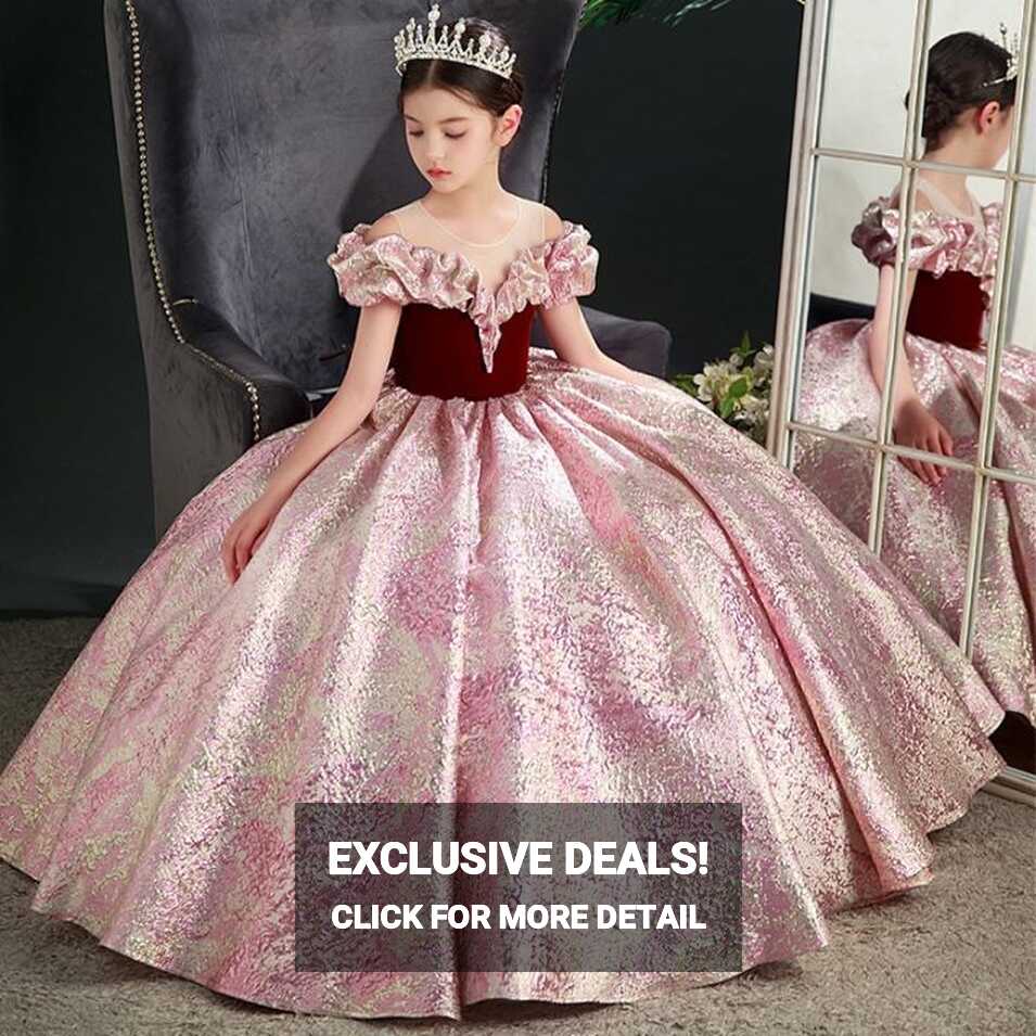 ➠Kids Dresses For Party Wedding Dress Sequins Children Pageant ...