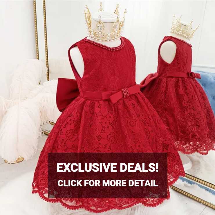 1 Year Old Girls Lace Birthday Flower Tutu Dress Party Baby Formal ...