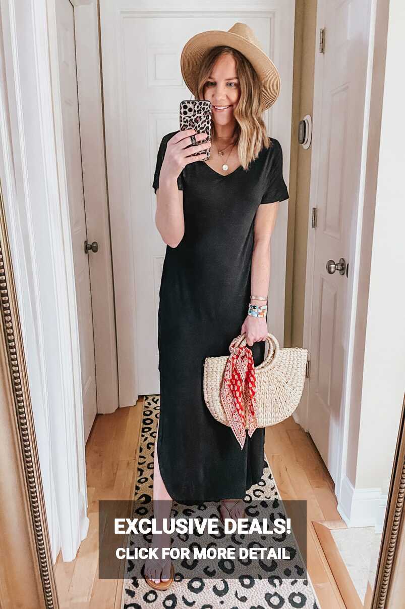 12 Ways to Style a Casual Black Maxi Dress - Wishes &amp; Reality