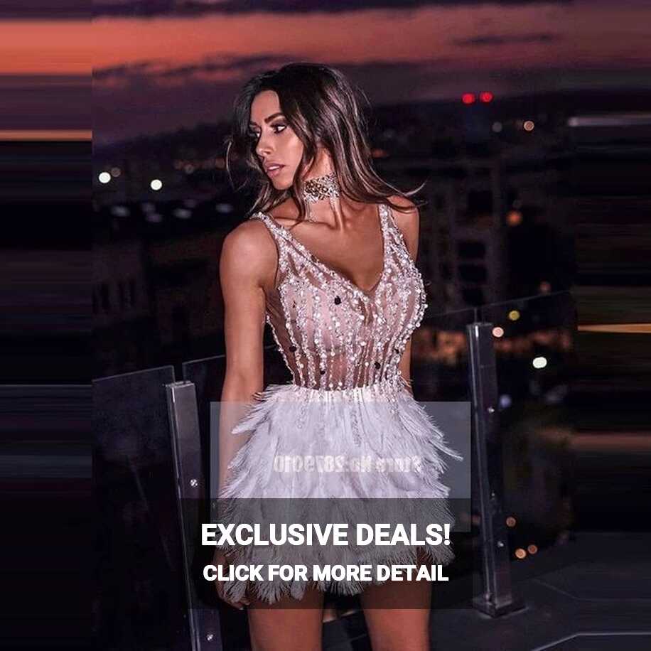 179.0US $ 15% OFF|Sexy Luxury Beaded Mini Cocktail Dresses ...