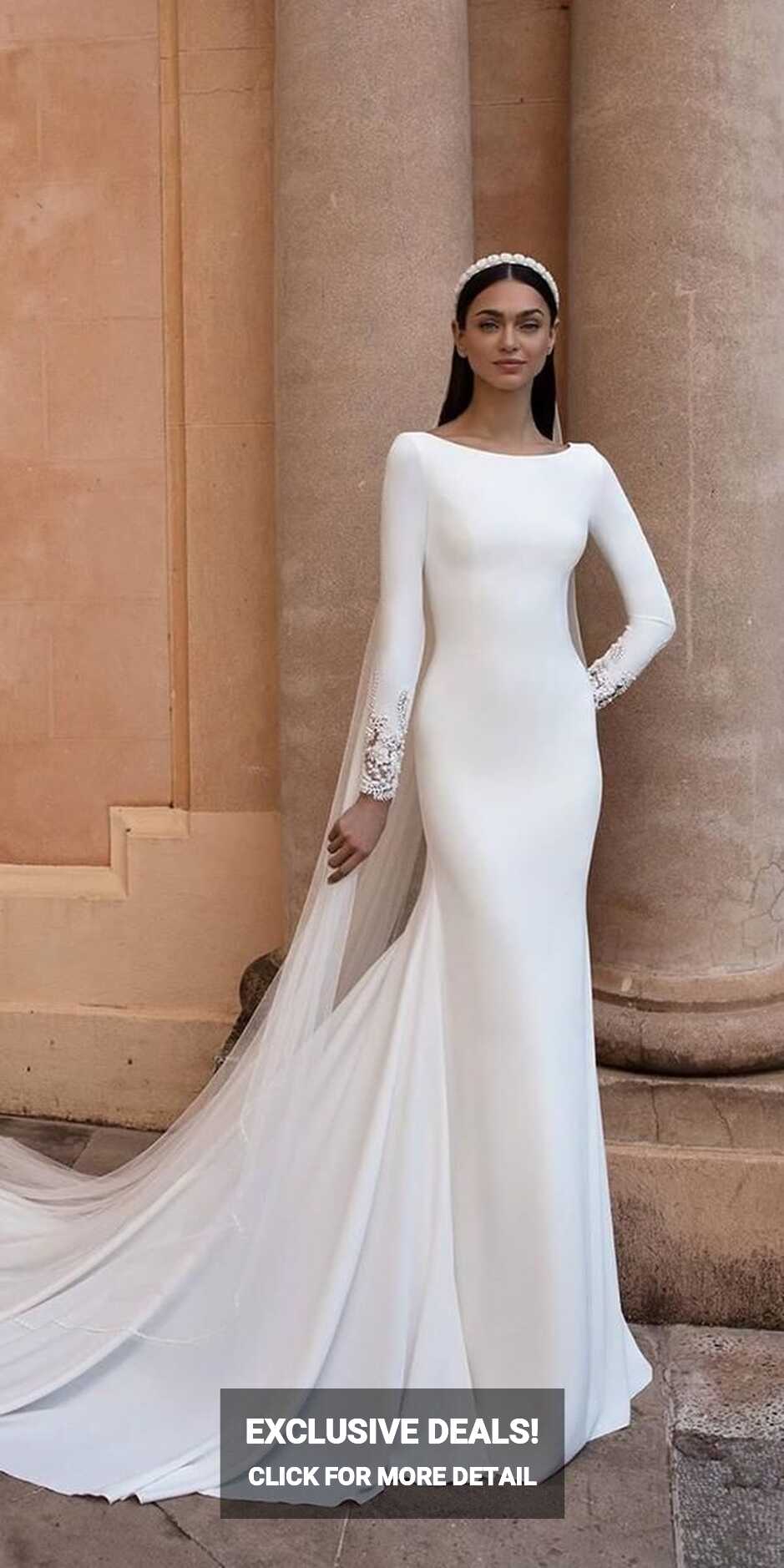 18 Of The Most Graceful Simple Wedding Dresses With Sleeves ...