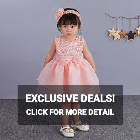 19.87US $ 51% OFF|Pink 1 Year Old Baby Girl Dress Princess Wedding ...