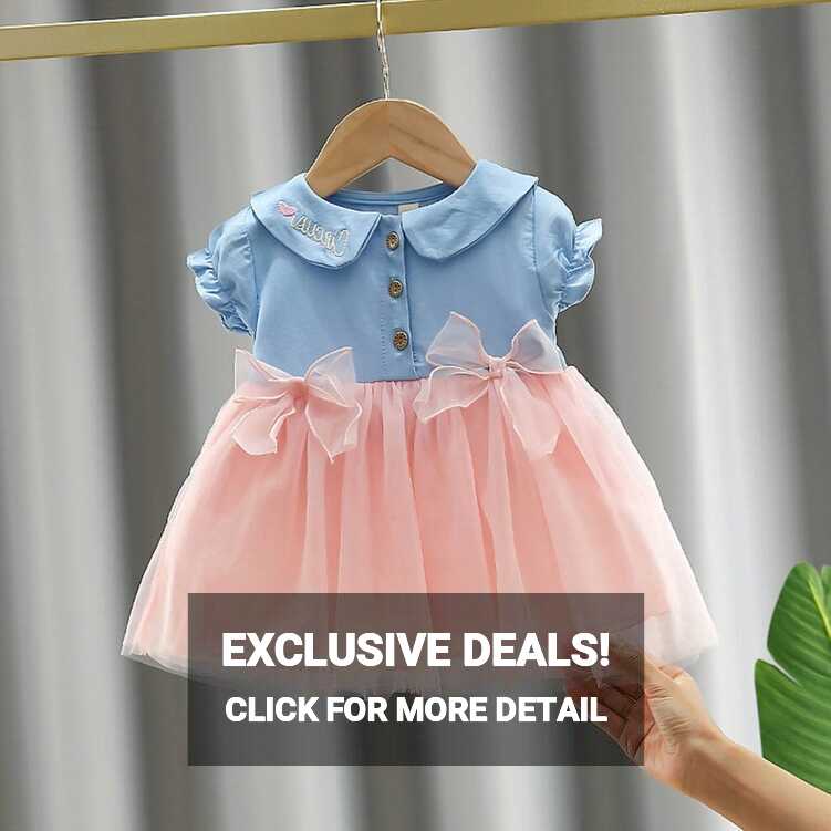 1C New Summer Baby Girls Dresses Casual Cute Denim Skirt Princess ...