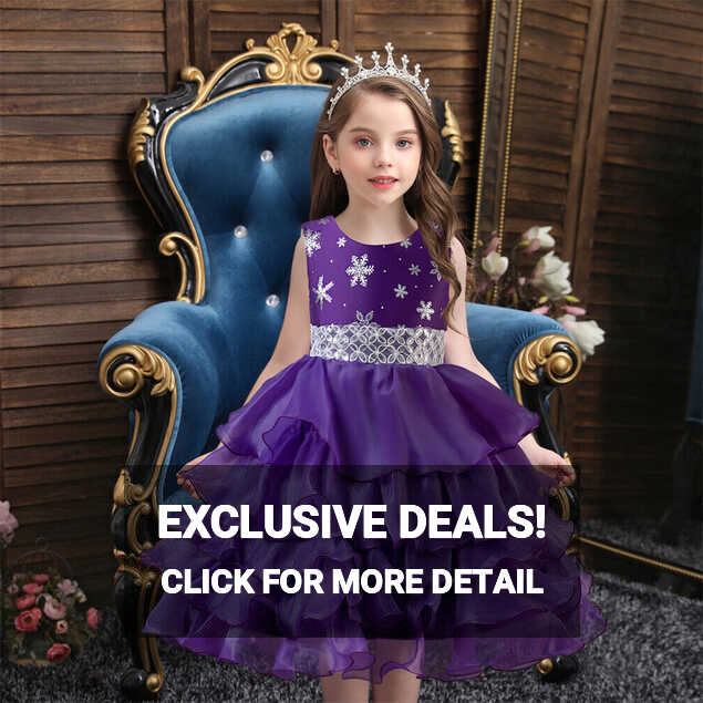 2-10Y Flower Kids Girls Christmas Princess Dress Formal Evening ...