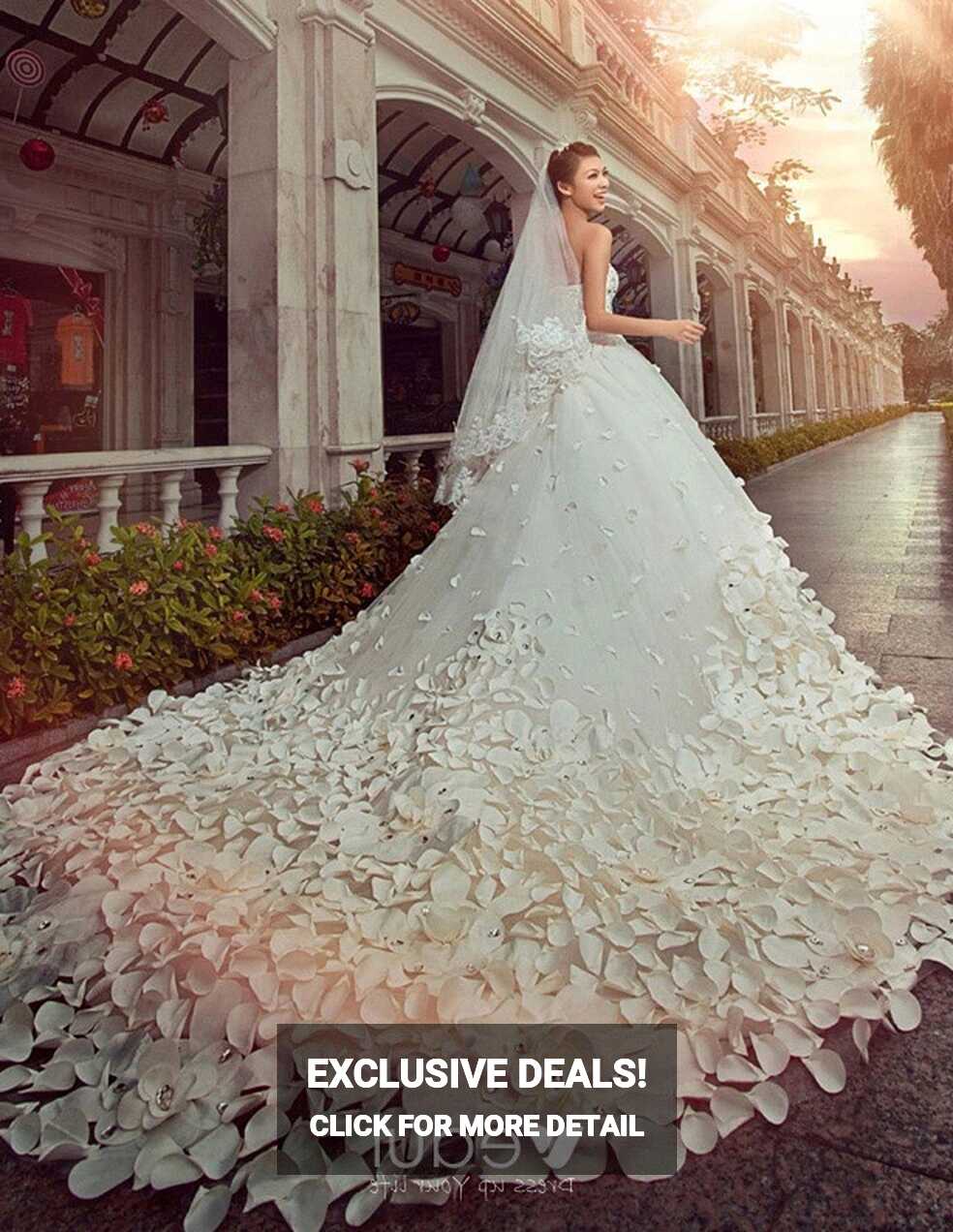 2015 A-line/Princess Strapless Cathedral Train Wedding Dress ...