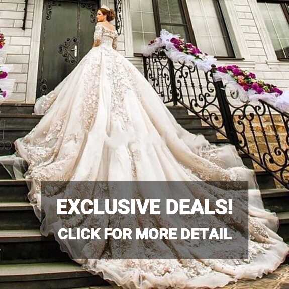 2019 New Stunning Long Sleeves Wedding Dresses Bateau 3D Floral ...