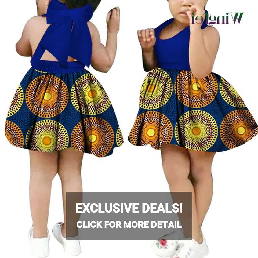 2020 African Kid&#39;s Clothing Girl&#39;s Dashiki Traditional 100% Cotton ...