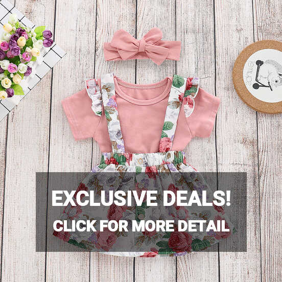 2021 Baby Girl Floral Skirt Short Sleeve Bodysuit Romper Outfits ...