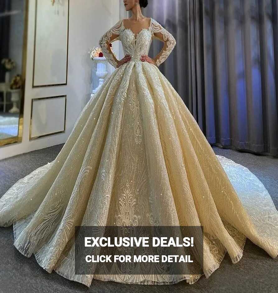 2021 Big Ball Gown Puffy Princess Wedding Dress - Mscooco.co.uk