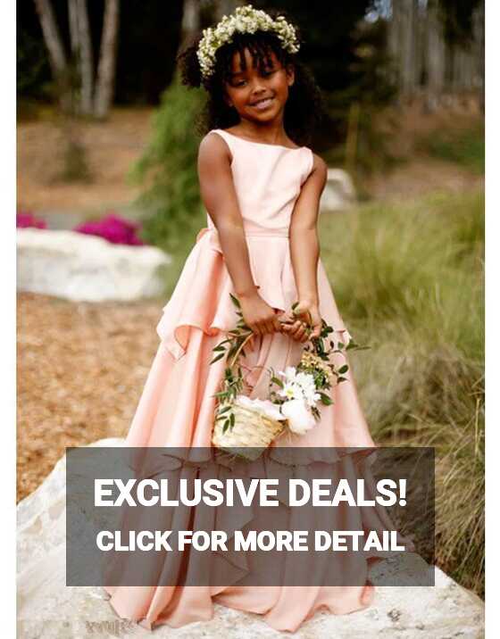 2021 Pretty Blush Pink Flower Girl Dresses Chiffon Girls Pageant ...