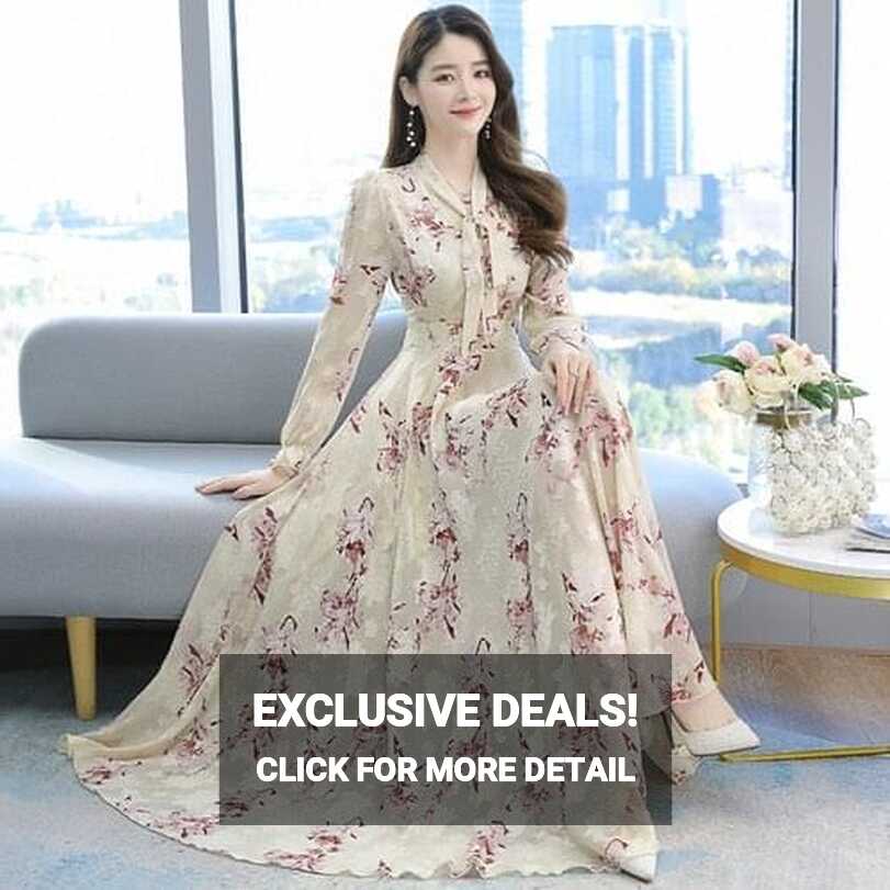 2021 Summer Black Print Korean Fashion Maxi Dress High Quality ...