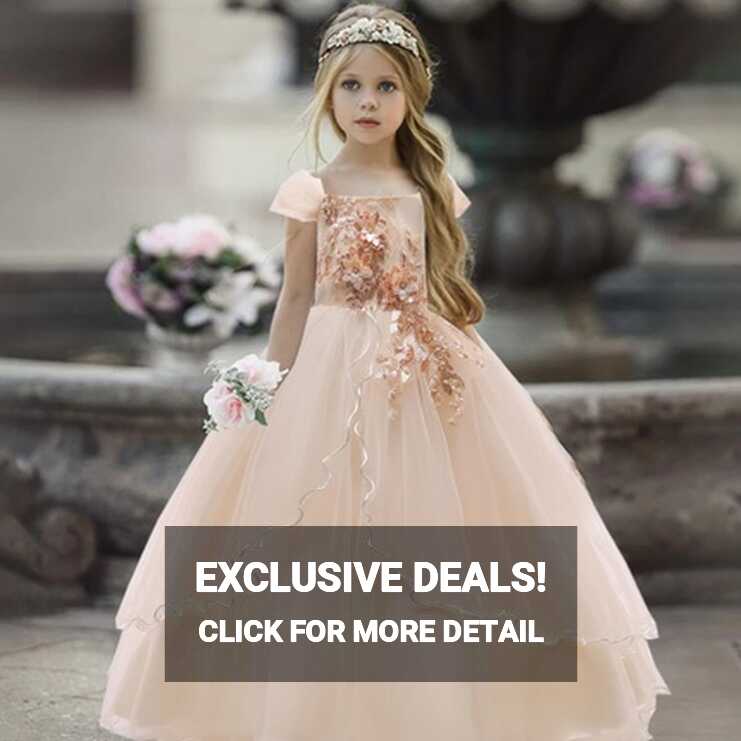 2021 Vintage Winter Lace Girls Dress Bridesmaid Kids Dresses For ...