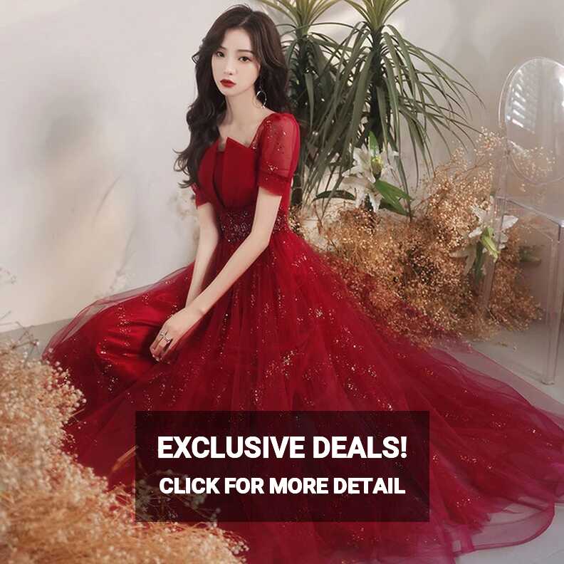 2022 Sexy Red Party Robe Ball Wedding Long Maxi Dress Elegant ...