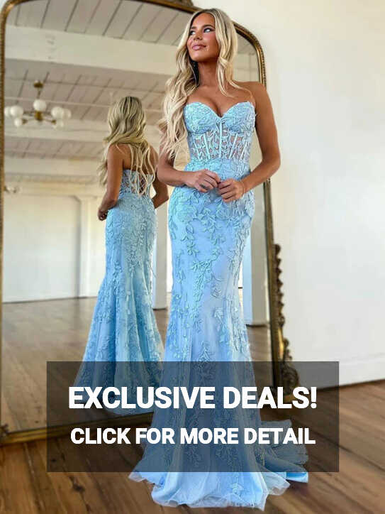 2023 Blue Sweetheart Lace Trumpet Mermaid Prom Dress – Sassymyprom