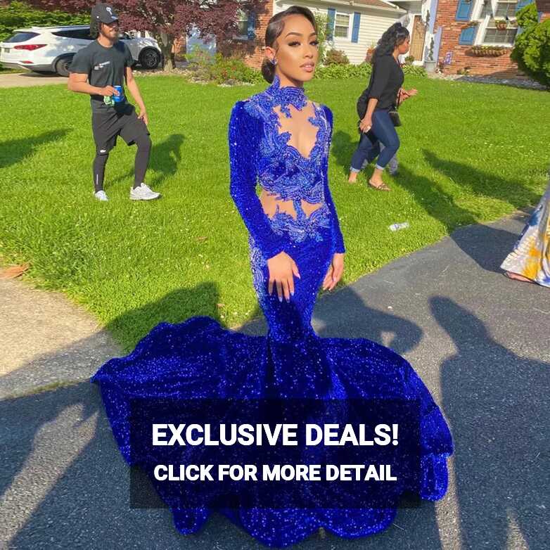 2023 Glam Royal Blue Royal Blue Prom For Black Girls With Long ...