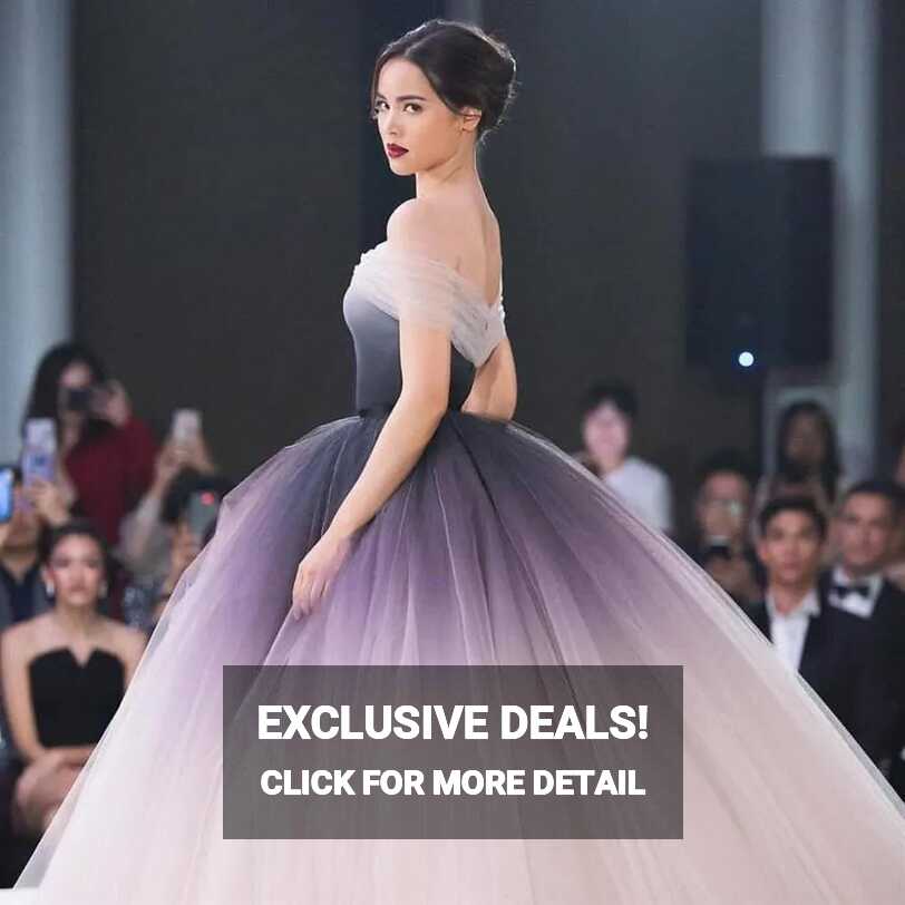 2023 Ombre Off Shoulder Mauve Prom Dress Unique Ball Gown For ...