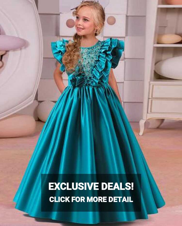 2023 Pageant Kids Party Dress For Girls Children Costume Beads ...