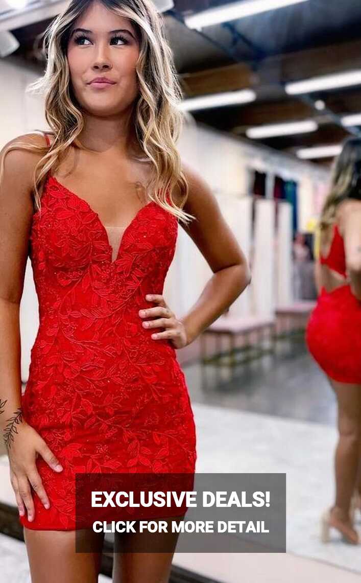 2023 Red Short Prom Dresses Homecoming Dresses DT1593 – DressesTailor