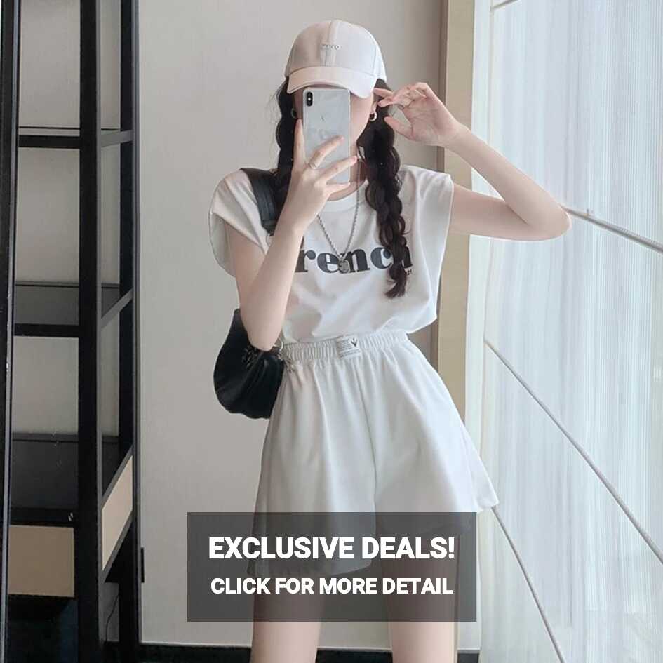 2023 Summer Korean Fashion Women Casual Sports Two-piece Sets ...