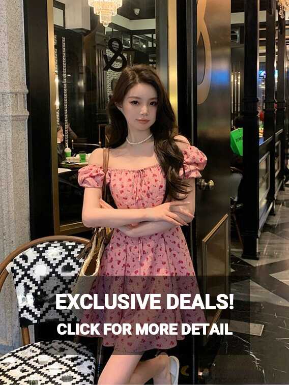 2023 Summer Pink Floral Midi Dress Women Causal Slim Evening Party ...