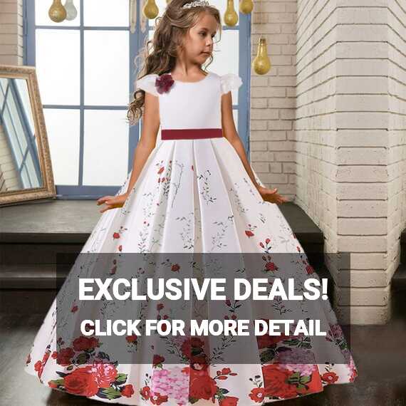 2023 Teen Printed Flower Girls Dress Kids Dresses For Girl ...