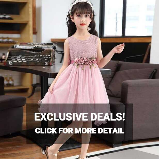 2023 summer kids big girl chiffon dress lace little girls party ...