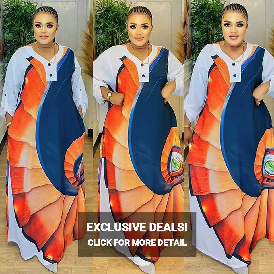 2024 Plus Size African Dresses for Women Muslim Fashion Boubou ...