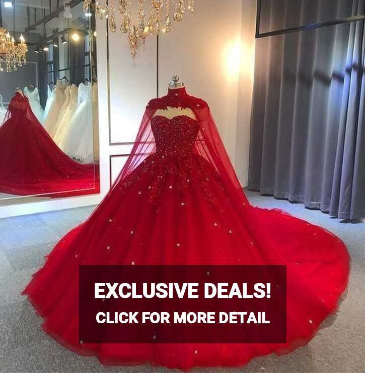 2024 Red Ball Gown Wedding Dresses Crystals Sweet 16 Quinceanera ...