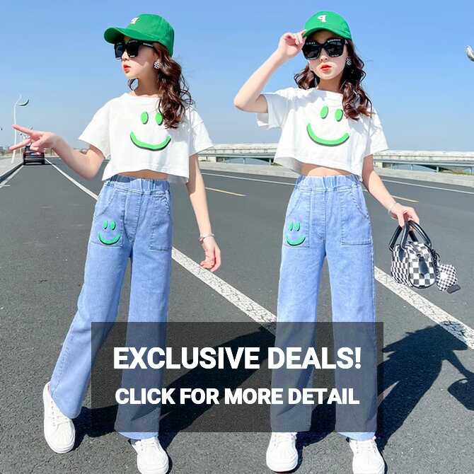 2024 Summer teens Girls Clothes Sets Outfits Kids crop top 2PCS T ...