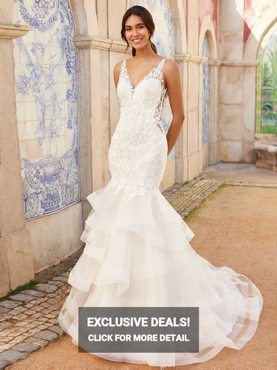 23 Ruffle Wedding Dresses That Channel A Romantic Vibe