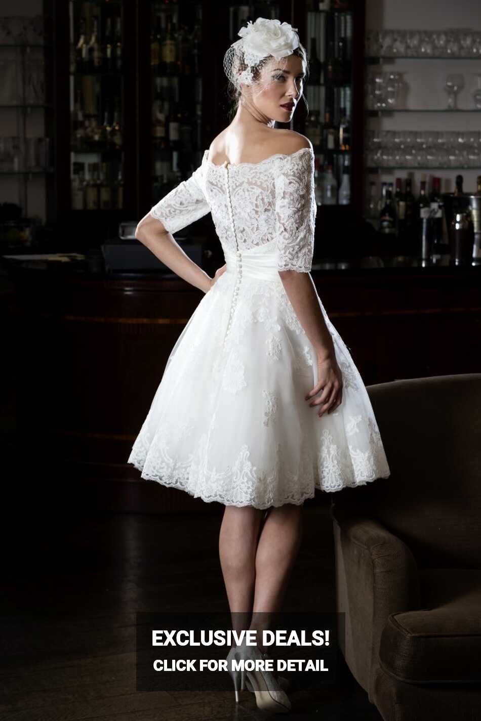 25 Of The Most Beautiful Tea Length Short Wedding Dresses With ...