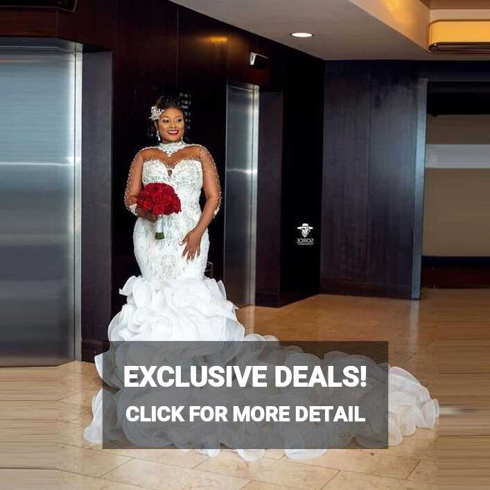 287.76US $ |Plus Size Aso Ebi Wedding Gowns Long Train Flouncing ...