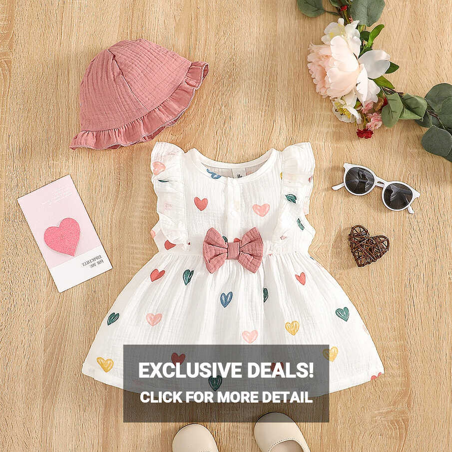 2PCS Dress Clothes Set Newborn Baby Girl Love Print Sleeveless ...