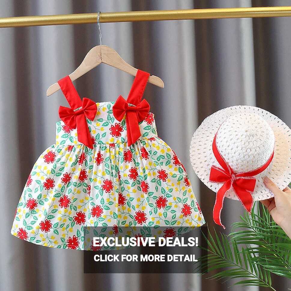 2Pcs/Set Summer Baby Girl Suspender Dresses Children Clothes Suit ...