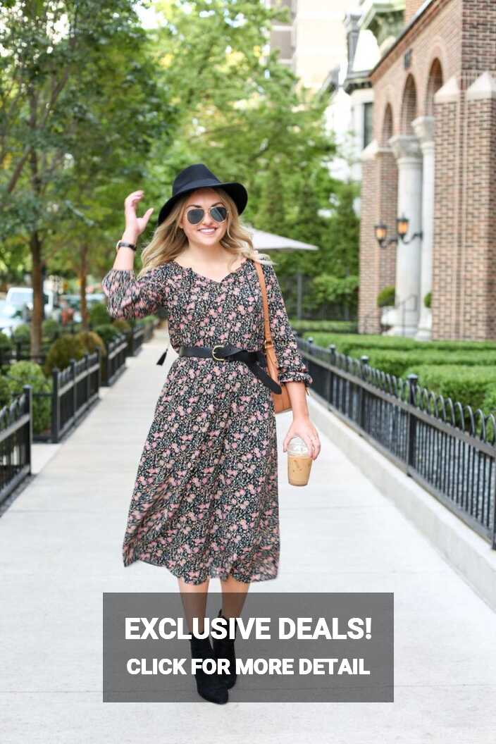 3 Ways to Style a Floral Midi Dress This Fall — bows &amp; sequins ...