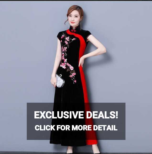 30.0US $ |Spring Cheongsam Chinese Traditional Long Dress Woman ...