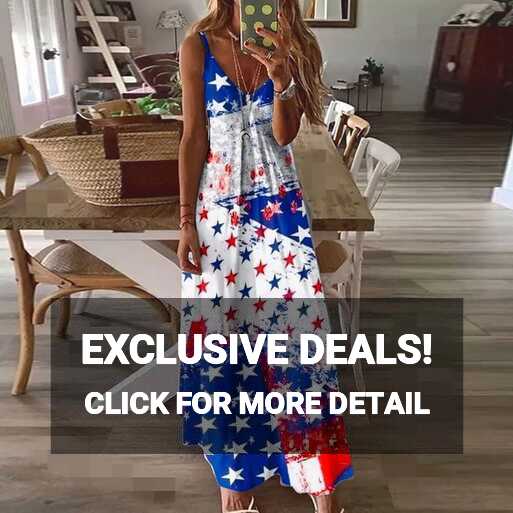 4th of July Outfits for Women 2023 American Flag Patriotic Print ...