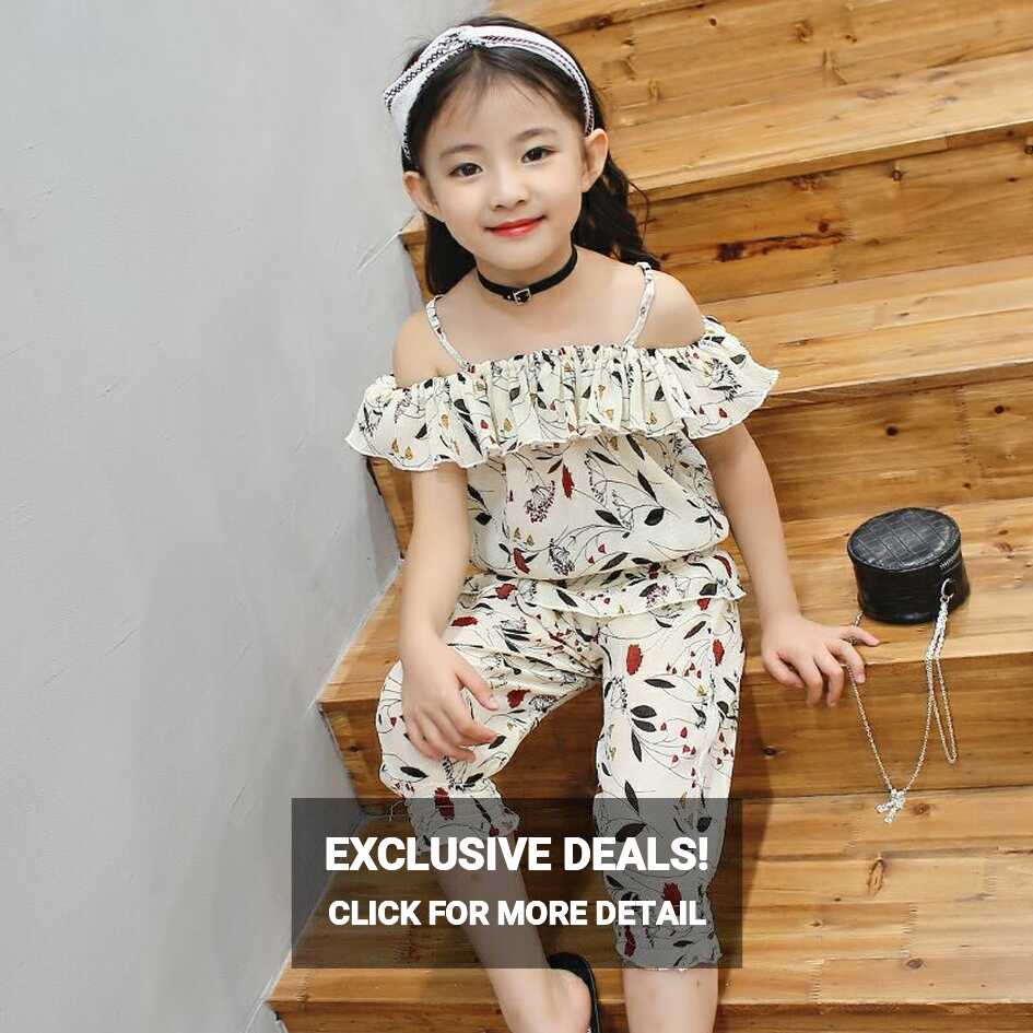 5-9 YEARS GIRLS OFF White CHIFFON SET SUMMER NEW LITTLE GIRL OFF ...