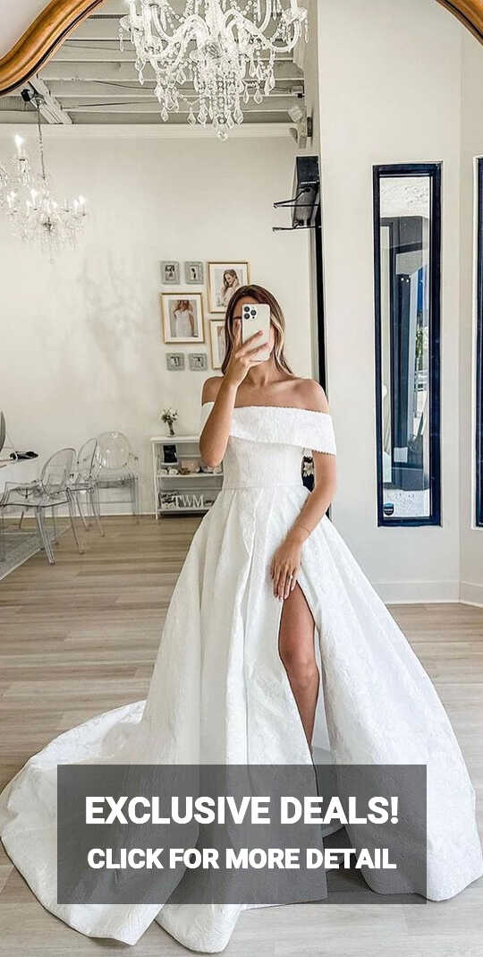 50+ Wedding Dress Trends 2023 : Off The Shoulder Simple Wedding Dress