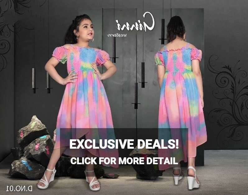 6 Colour Girl Georgette Kids Frock at Rs 660 in Surat | ID ...