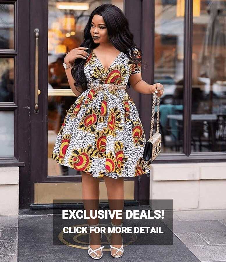 7 Ankara Short Flare Gowns That Are Perfect For Summer