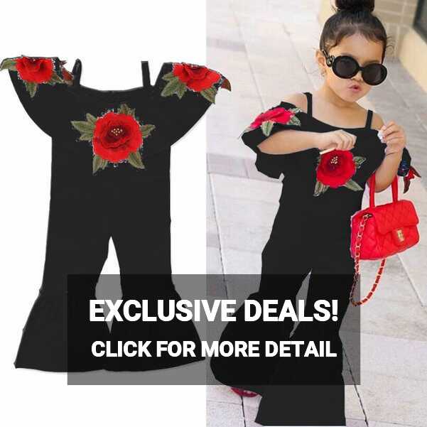 9 month to 6 Years Cotton Gorgeous Black Romper with Flower ...