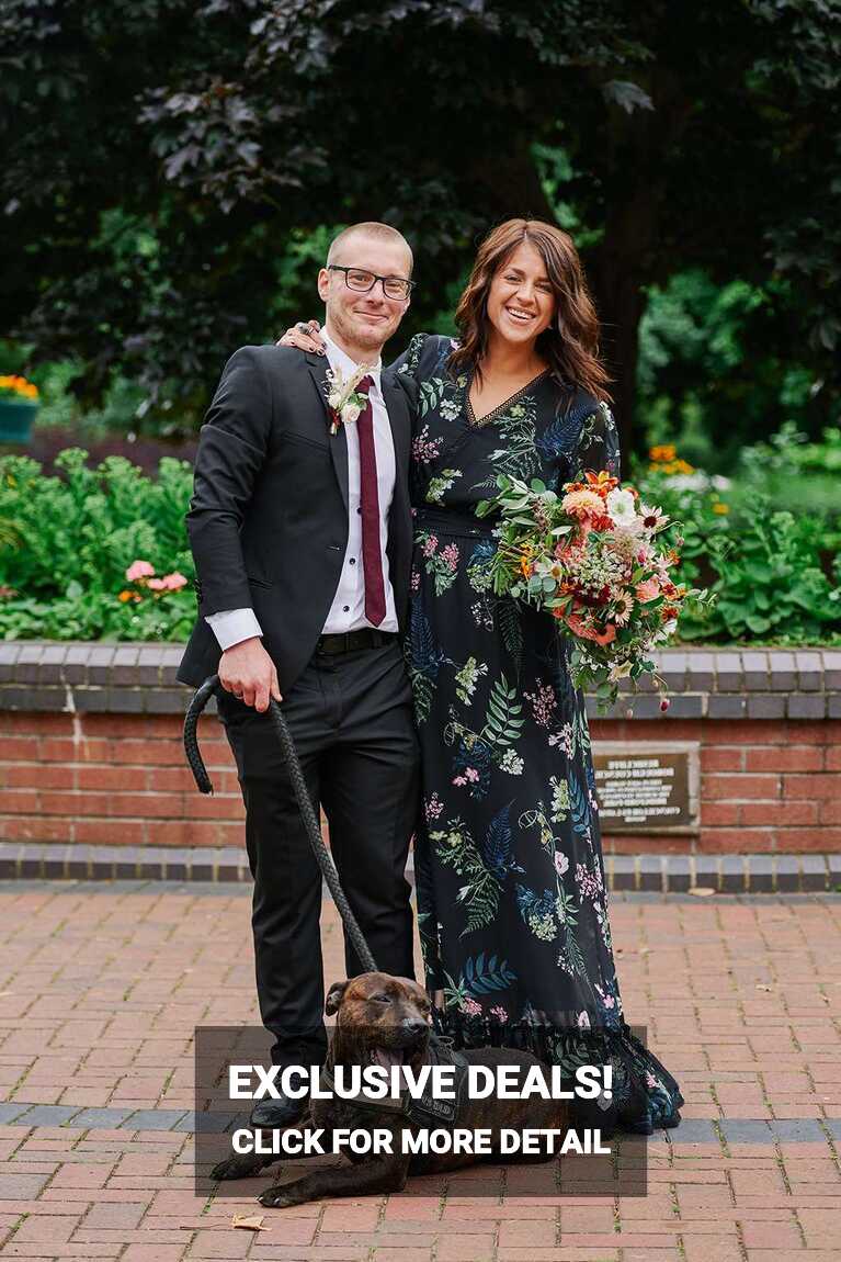 A Casual, Garden Party Wedding During Covid-19 with a Black Floral ...