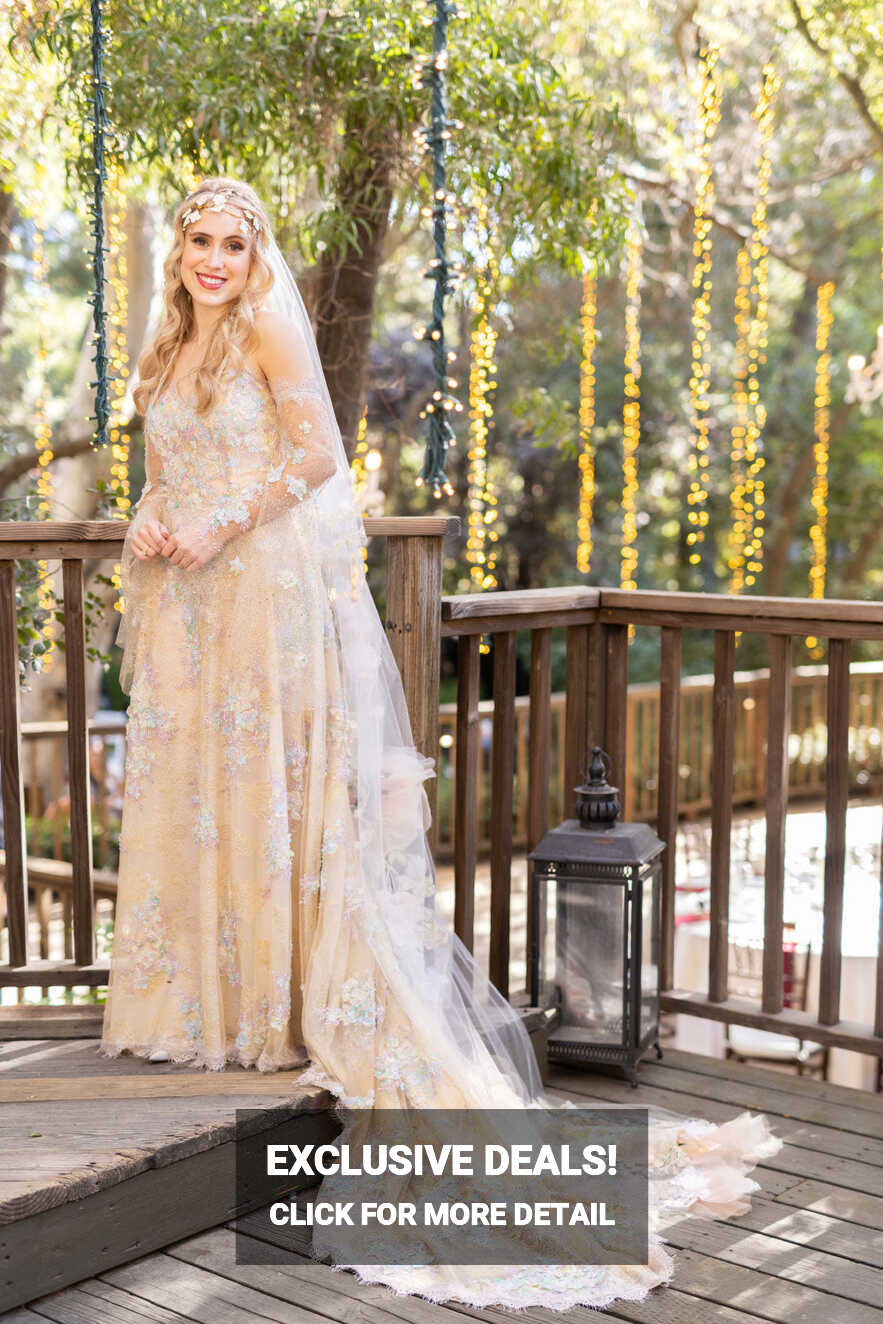 A Fairy Goddess Bride in Ophelia Wedding Designed by Claire Pettibone