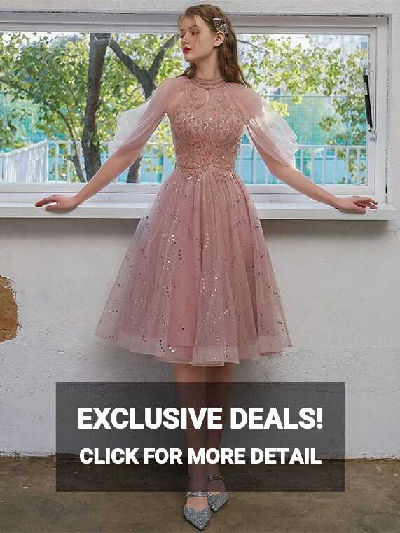 A-Line Cocktail Dresses Party Dress Wedding Guest Graduation Knee ...