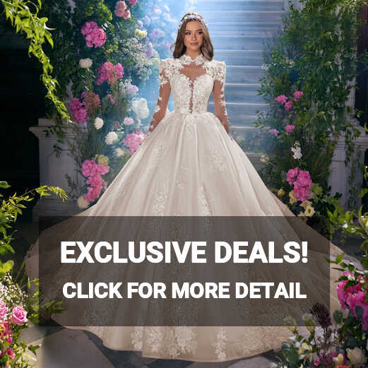 A-Line Elegant Princess Wedding Dresses High Neck Long Sleeve ...