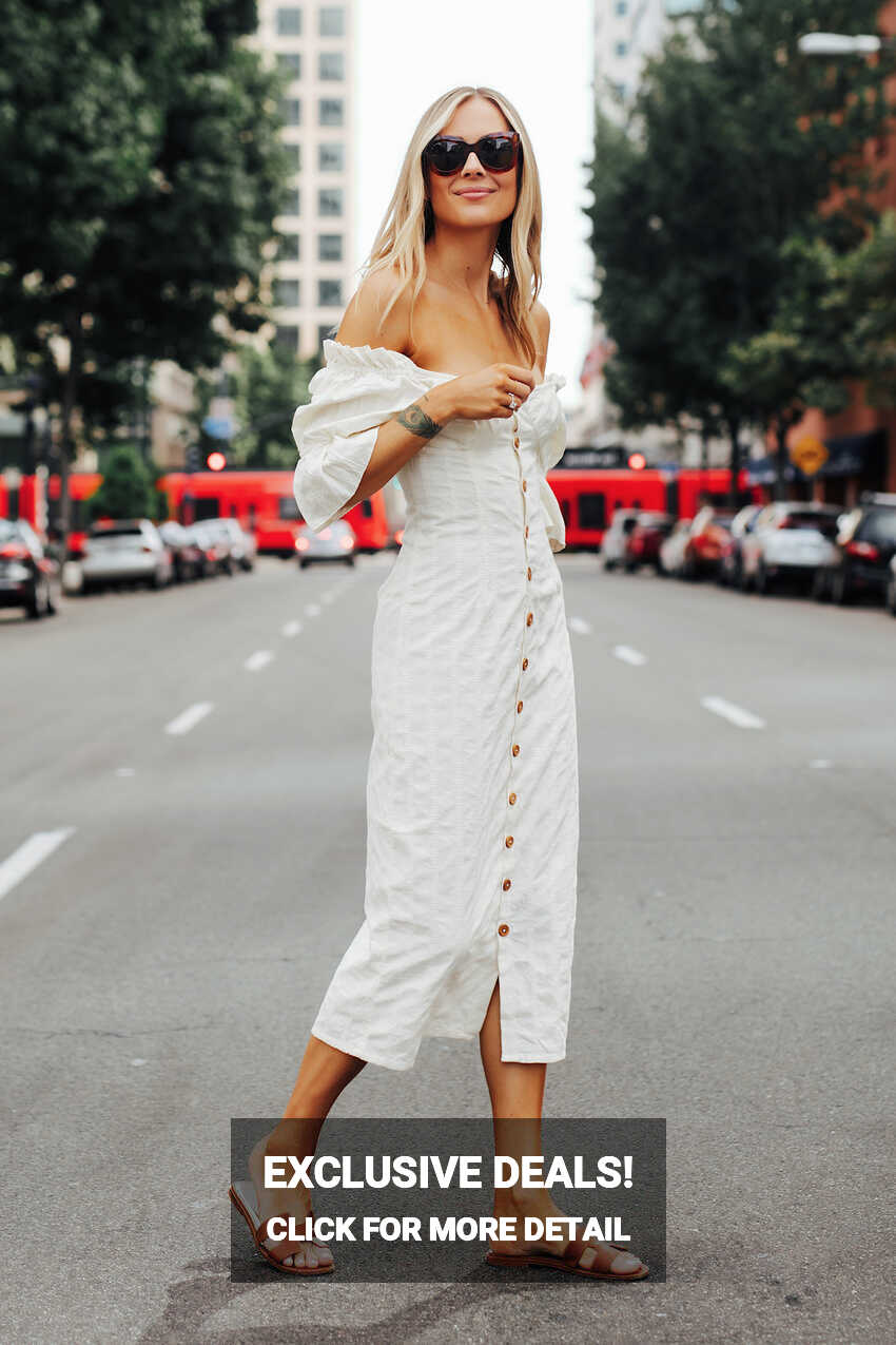 A Stylish White Midi Dress to Wear for Summer - Fashion Jackson