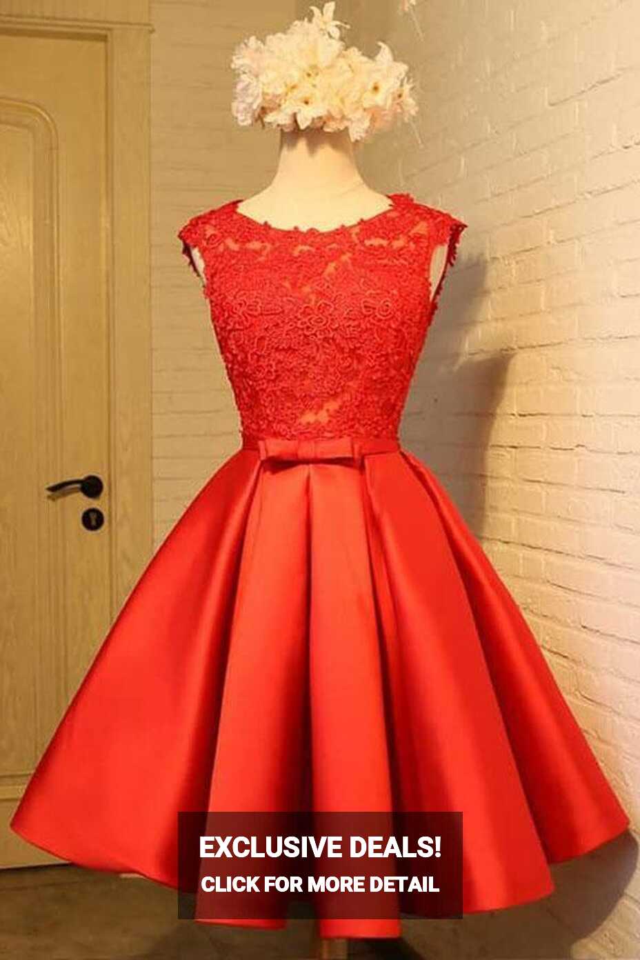 A-line Homecoming Dress Chic Red Short Prom Dress Party Dress ...