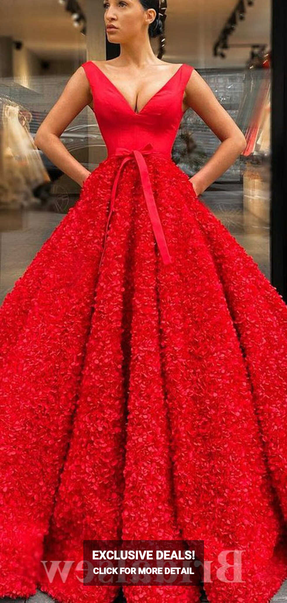 A-line Red Gorgeous Unique Strapless Satin Elegant Modest Long ...