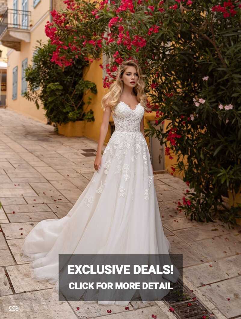 A-line Wedding Dress 622, Sleeveless Wedding Dress, Lace Wedding ...